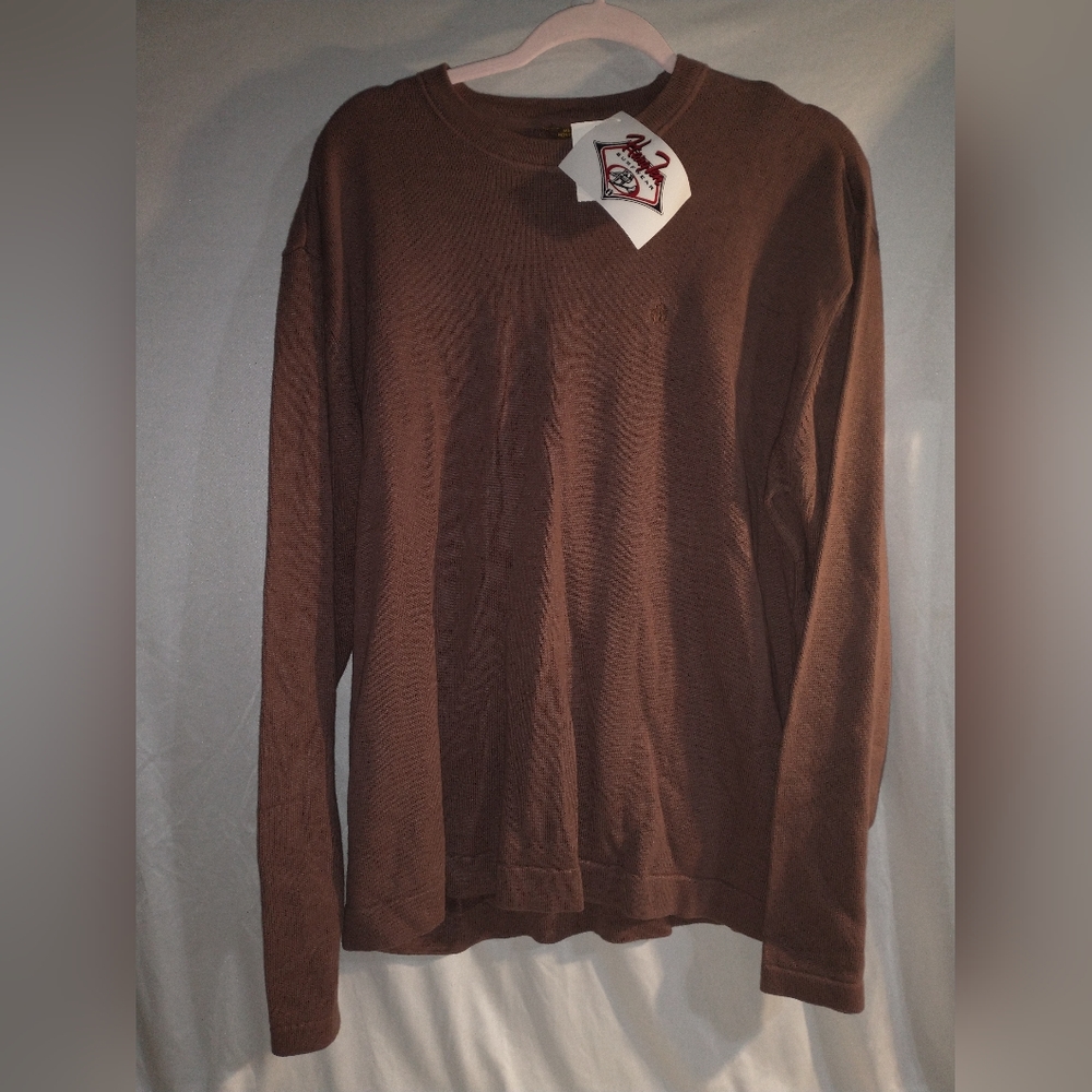 NWT Men's Hang Ten Long Sleeve Soft Weezer Sweater Sweatshirt Burley Brown XL